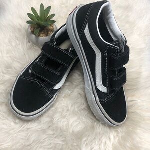 Vans Old Skool SUEDE & Canvas KIDS 1 SHOES Black/White 721356 EUC EU 31.5